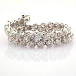 Certificated 14K White Gold Diamond Bracelet / Total 2.89 ct