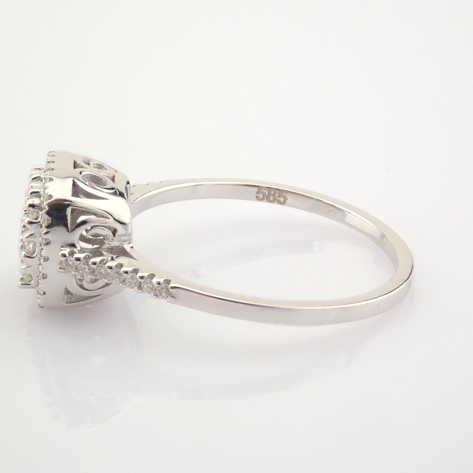 Certificated 14K White Gold Diamond Ring / Total 0.36 ct - Image 9 of 9