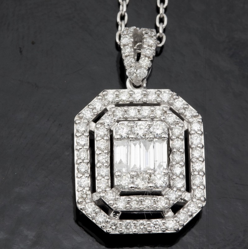 Certificated 14K White Gold Diamond Necklace / Total 0.56 ct - Image 2 of 4