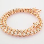 Certificated 14K Rose/Pink Gold Diamond Bracelet / Total 2.1 ct