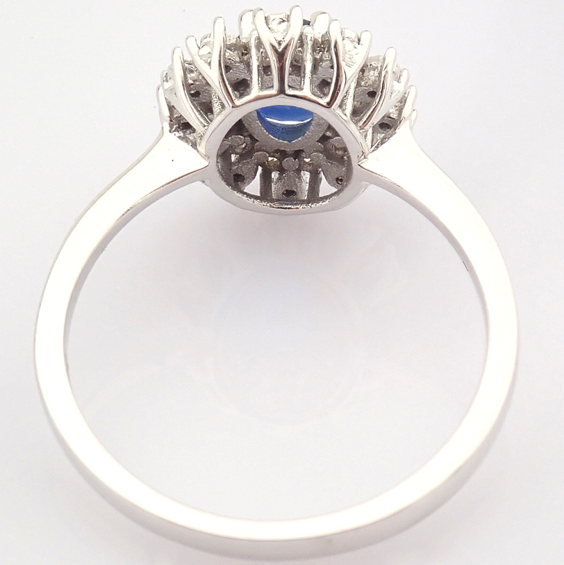 Certificated 14K White Gold Diamond & Sapphire Ring / Total 1.09 ct - Image 3 of 7