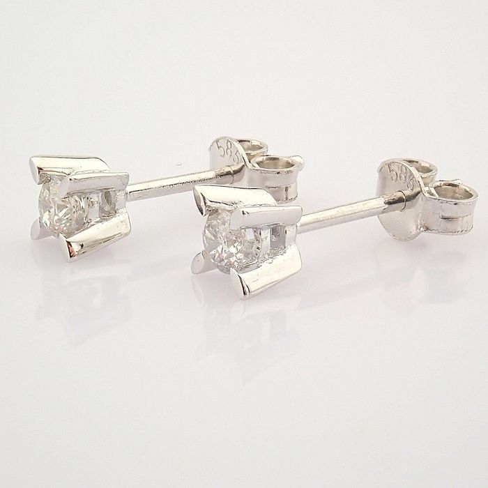 Certificated 14K White Gold Diamond Earring / Total 0.24 ct - Image 7 of 7
