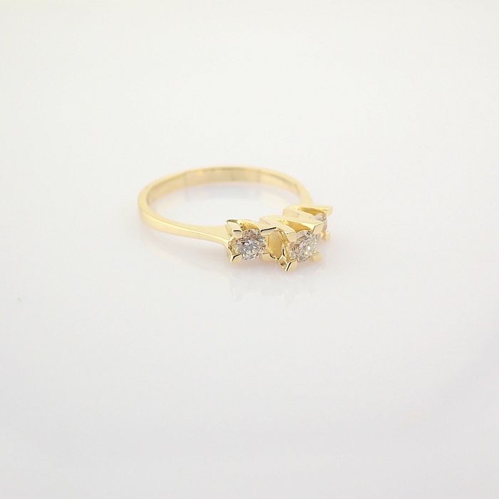 Certificated 14K Yellow Gold Diamond Ring / Total 0.42 ct - Image 2 of 6