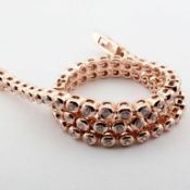 Certificated 14K Rose/Pink Gold Diamond Bracelet / Total 0.45 ct