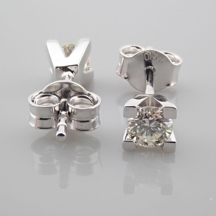 Certificated 18K White Gold Diamond Earring / Total 0.37 ct - Image 9 of 9