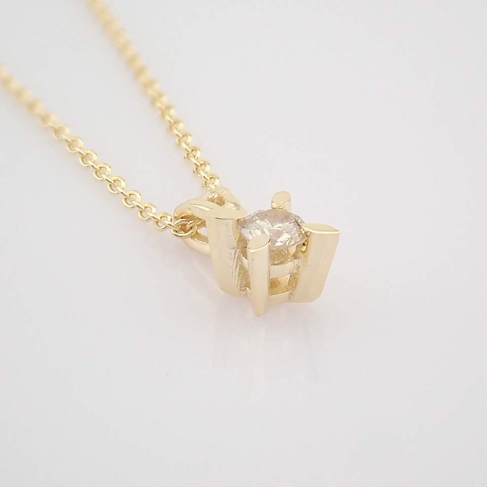 Certificated 14K Yellow Gold Diamond Solitaire Necklace / Total 0.1 ct - Image 2 of 8