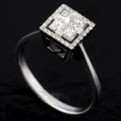 Certificated 14K White Gold Diamond Ring / Total 0.47 ct