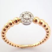 Certificated 14K White and Rose Gold Diamond Ring / Total 0.1 ct