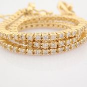 Certificated 14K Yellow Gold Diamond Bracelet / Total 1 ct