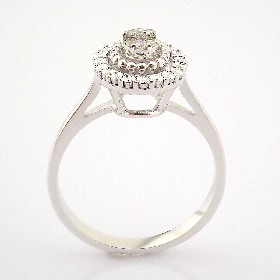 Certificated 14K White Gold Diamond Ring / Total 0.09 ct - Image 3 of 7