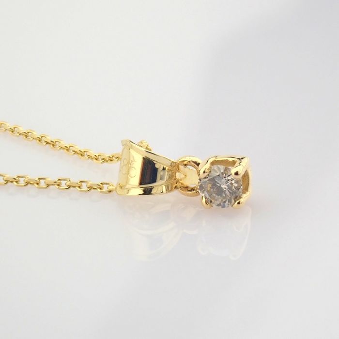Certificated 14K Yellow Gold Diamond Pendant / Total 0.3 ct - Image 4 of 10