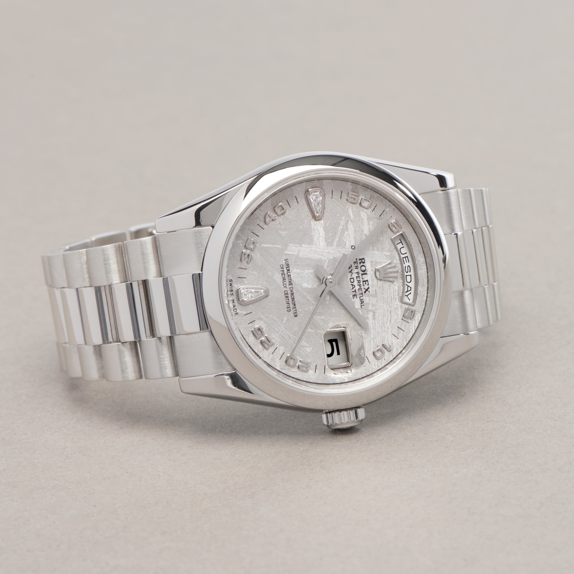 Rolex Day-Date 36 Meteorite Dial Platinum Watch 118206 - Image 5 of 10