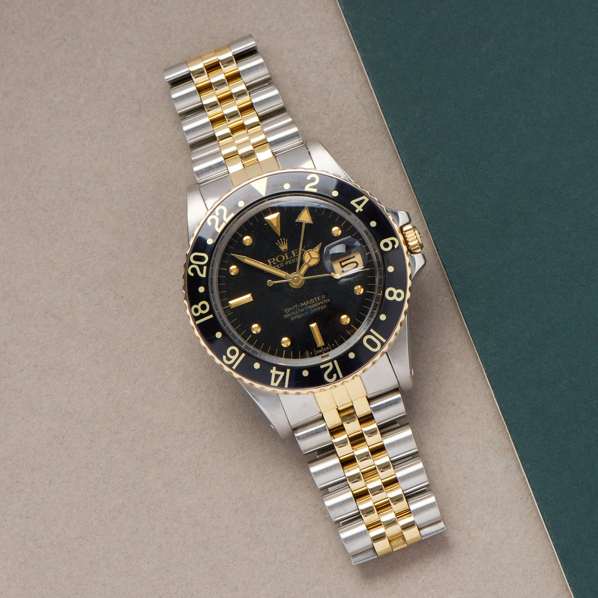 Rolex GMT-Master Nipple Dial 18K Yellow Gold & Stainless Steel Watch 16753 - Image 3 of 11