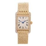 Cartier Tank Diamond 18K Yellow Gold Watch 82260177 or 1141