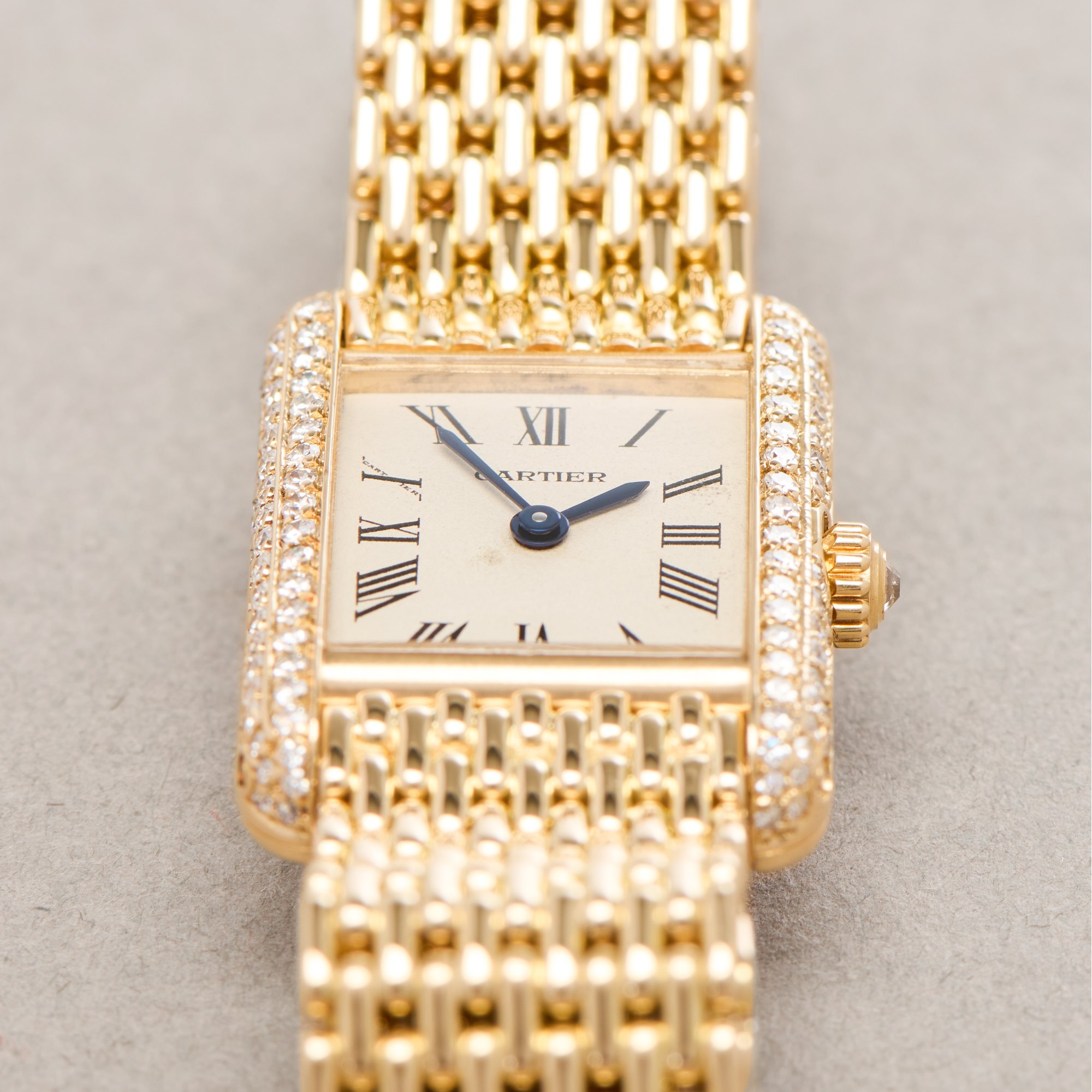 Cartier Tank Diamond 18K Yellow Gold Watch 82260177 or 1141 - Image 8 of 10