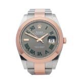 Rolex Datejust 41 Wimbledon Dial 18K Rose Gold & Stainless Steel Watch 126301