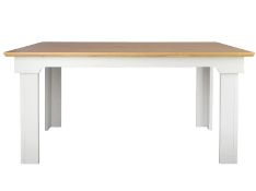 (186/Mez) RRP £190. Diva Dining Table Ivory. Ivory Finish With Oak Effect Top. Detailed Frame And...