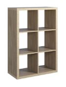 (28/Mez) 2x3 Cube Storage Unit Sanoma Oak Finish. 6 Separate Compartments. 15Kg Per Shelf Holding...
