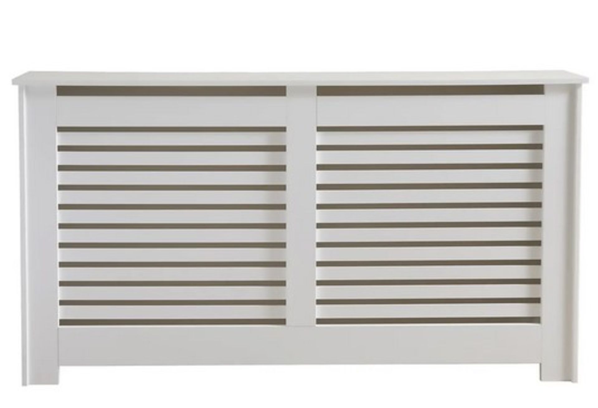 (1/Mez) RRP £100. Lloyd Pascal White Contemporary Large Radiator Cabinet. (81.5Hx150Wx19Dcm) - Image 3 of 5