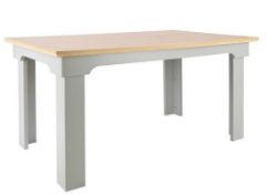 (66/Mez) RRP £190. Divine Dining Table Grey and Oak. Seats 6 People. Easy To Maintain. (H75xW90xL...