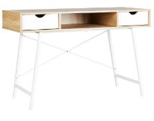 (162/Mez) Donna Desk With White Drawers. Multi Functional Desk Or Console Table With 2 White Draw...