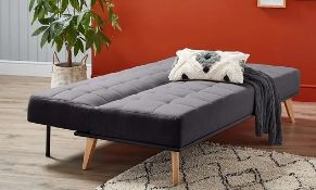 (150/Mez) RRP £200. Clik Clak Kelly Sofa Bed Grey. Sofa: (H80x W180x D85cm). Bed: (H42x W180x D10...