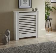 (70/Mez) Lloyd Pascal White Contemporary Mini Radiator Cabinet. Slatted Front Design. White Paint...