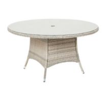 (137/Mez) RRP £290. Hartington Florence Collection 6 Seater Dining Table. (H75xDia140cm)