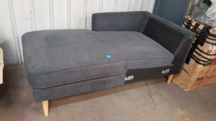 (182/Mez) Charcoal Chaise Longue / Corner Sofa (Incomplete). Unit Appears As New, Unused.
