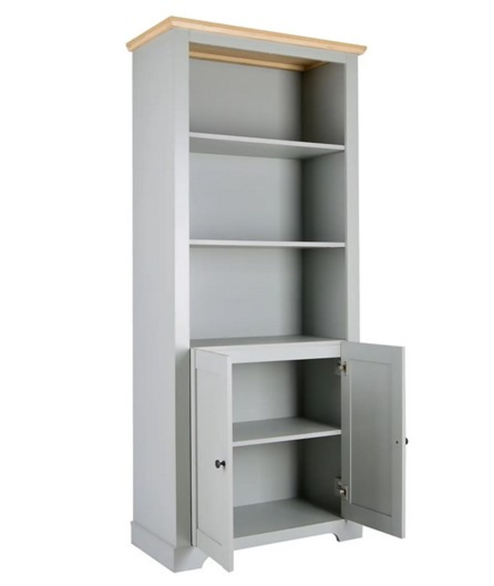 (22/Mez) RRP £175. Divine Bookcase Grey and Oak. Two Tone Style. 3 Tiers of Shelves. (H180xW79xD3... - Image 2 of 4