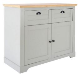 (33/Mez) RRP £200. Divine Compact Sideboard Grey and Oak. 2 Drawers & 2 Doors For Storage. Two To...