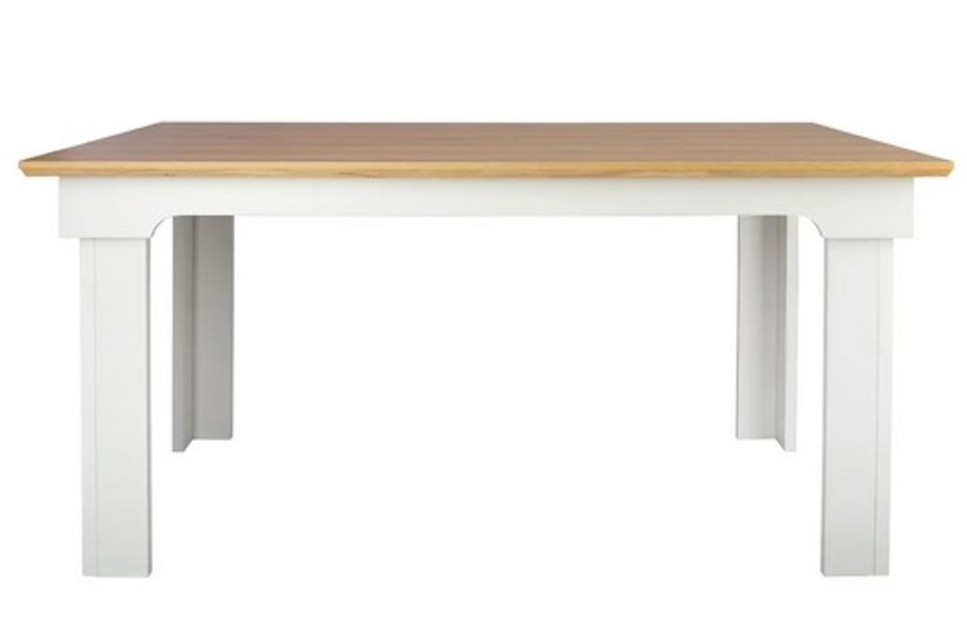 (48/Mez) RRP £190. Diva Dining Table Ivory and Oak. Detailed Frame. Two Tone Finish. (L150xW90xH7...