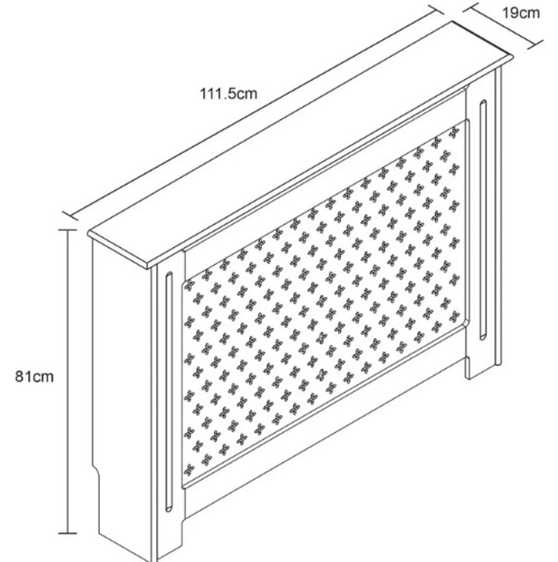 (69/Mez) Lloyd Pascal White Classic Medium Radiator Cabinet. Diamond Fret Design. White Painted F... - Image 3 of 5