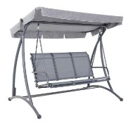 (155/Mez) RRP £250. 3 Seater Swing Seat. Seats Comfortably Three People. Powder Coated Steel Fram...