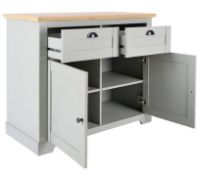 (164/Mez) RRP £200. Divine Compact Sideboard Grey. Classically Styled Sideboard 2 Drawers And 2 D...