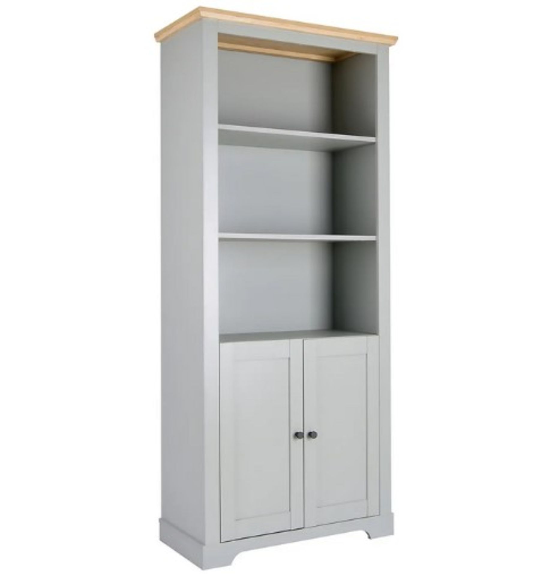 (20/Mez) RRP £175. Divine Bookcase Grey and Oak. Two Tone Style. 3 Tiers of Shelves. (H180xW79xD3... - Image 3 of 4