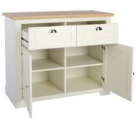 (169/Mez) RRP £200. Diva Compact Sideboard Ivory. Two Tone, 2 Drawer & 2 Cupboards. (L100.5x W44....