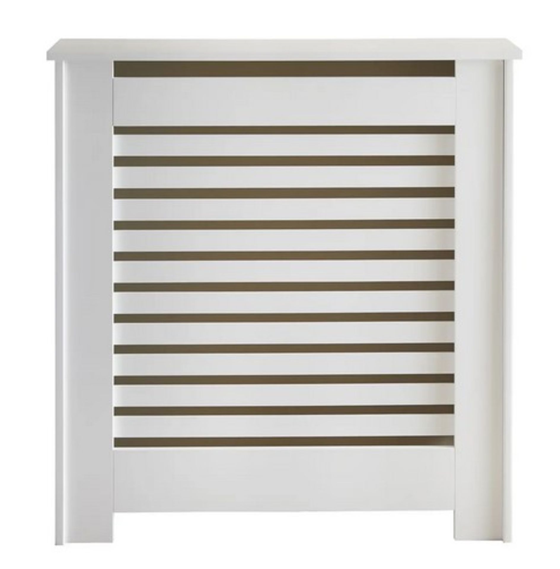 (70/Mez) Lloyd Pascal White Contemporary Mini Radiator Cabinet. Slatted Front Design. White Paint... - Image 2 of 5