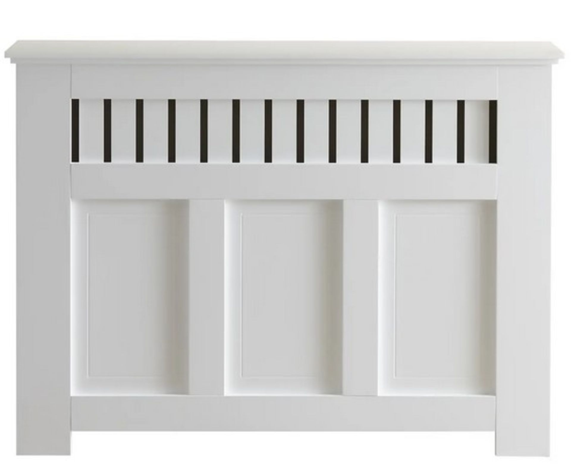 (115/Mez) RRP £80. Lloyd Pascal White Country Style Medium Radiator Cabinet. Country Style Front.... - Image 3 of 5