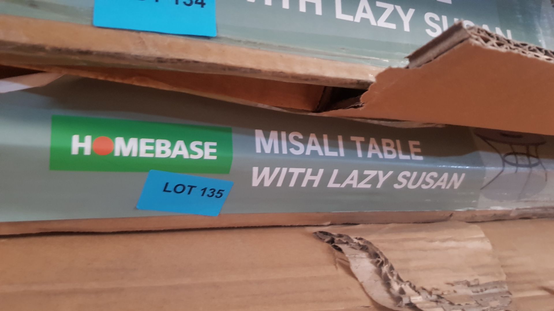 (135/Mez) RRP £250. Misali Table With Lazy Susan. Rust Resistant Aluminum. Minimum Assembly. (H74...