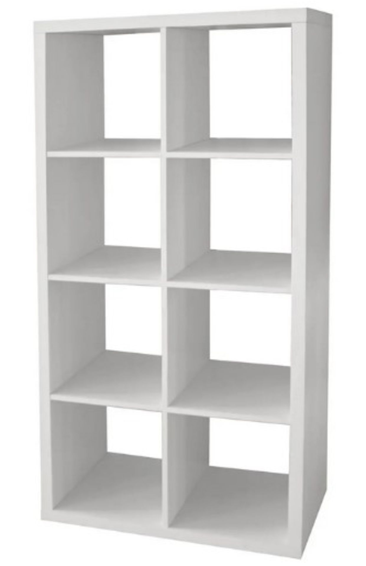 (96/Mez) Living Elements Clever Cube 2x4 Cube Storage Unit White Matt Finish. 8 Separate Compartm...