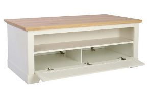 (44/Mez) RRP £175. Diva Coffee Table Ivory. Ivory Finish With Oak Effect Top. Open Shelf And Comp...
