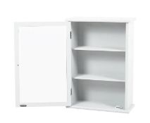 (195/MR1C). Lot RRP £80. 2x White Classic Mirrored Single Door Cabinet RRP £40. Paulownia Wood, W...