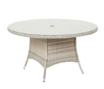 (129/Mez) RRP £290. Hartington Florence Collection 6 Seater Dining Table. (H75xDia140cm)