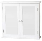 (202/MR1D). Lot RRP £90. 2x White Classic Mirrored Double Door Cabinet. Paulownia Wood, White Pai...