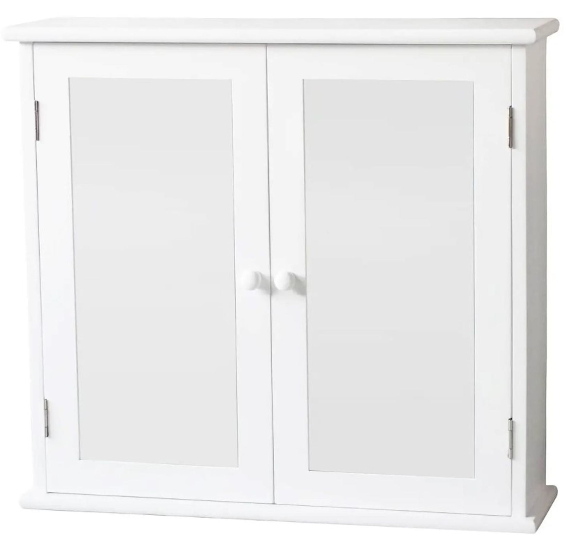 (202/MR1D). Lot RRP £90. 2x White Classic Mirrored Double Door Cabinet. Paulownia Wood, White Pai...