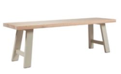 (7/Mez) RRP £250. Country Living Trixie Trellis Dining Bench. Classic Farmhouse Style. Solid Oak...