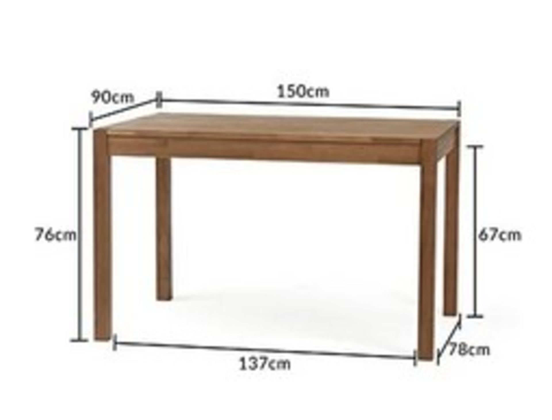 (50/Mez) RRP £250. Oxford 150cm Solid Oak Table. (1500x 900x 760mm) - Image 2 of 4