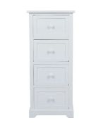 (192/MR1B). Lot RRP £90. 2x Items. 1x White Classic 4 Drawer Storage Unit RRP £45. Paulownia Wood...