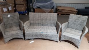 (173/Mez) Hartington Florence Collection Rattan Set -3x Items. 1X 2 Seater Sofa & 2x Arm Chair. A...